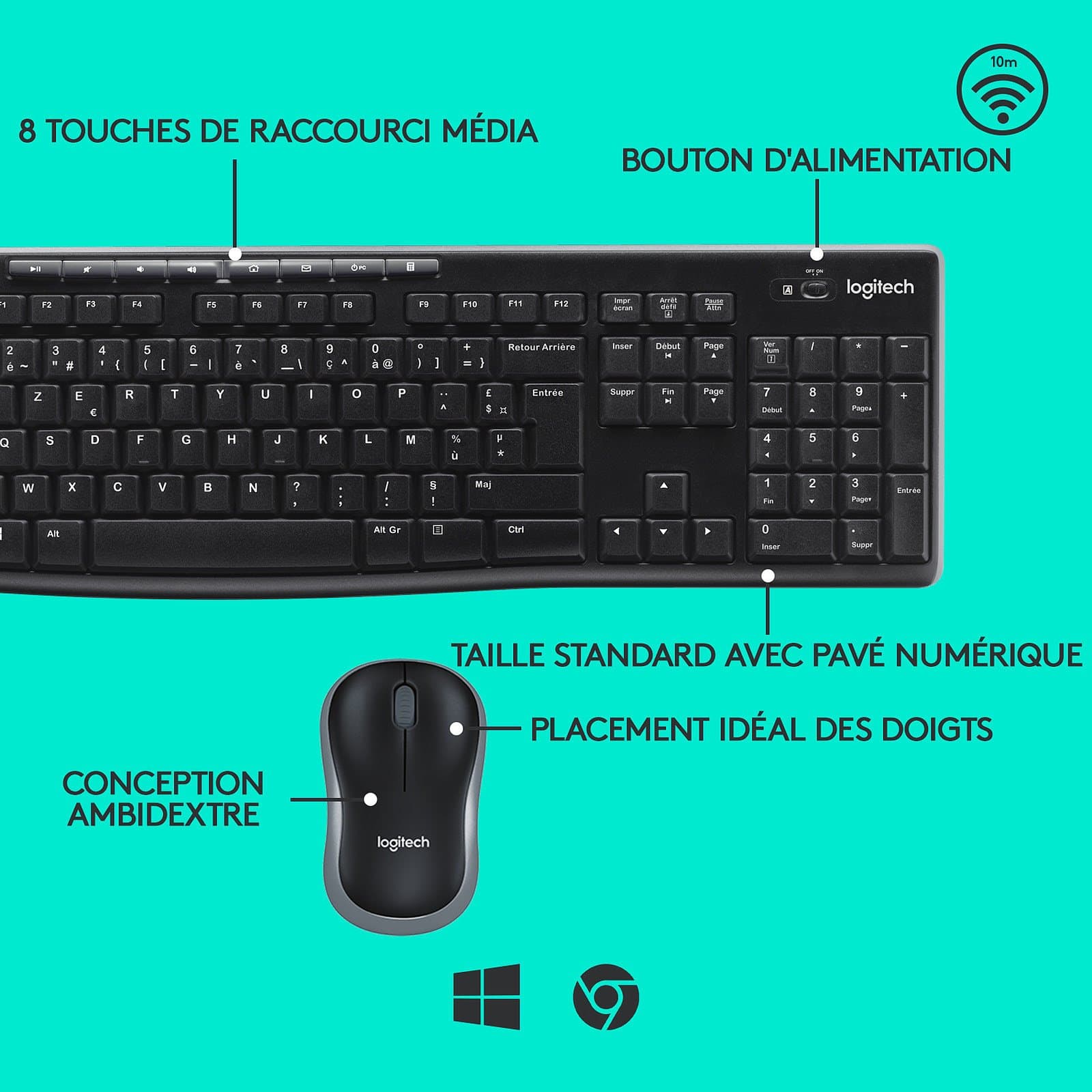 Logitech Wireless Desktop MK270 (AZERTY) 2