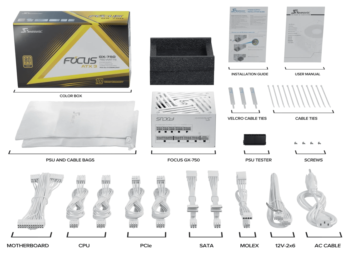 Seasonic FOCUS GX-750 ATX 3 (2024) - Blanc 3