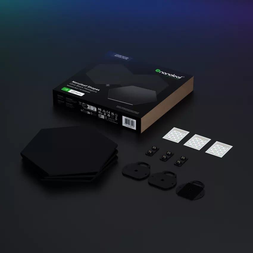 Nanoleaf Shapes Limited Edition Ultra Black Hexagons Expansion Pack (3 pièces) 2